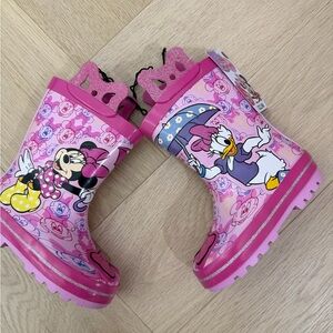 Pink Disney Character Rain Boots